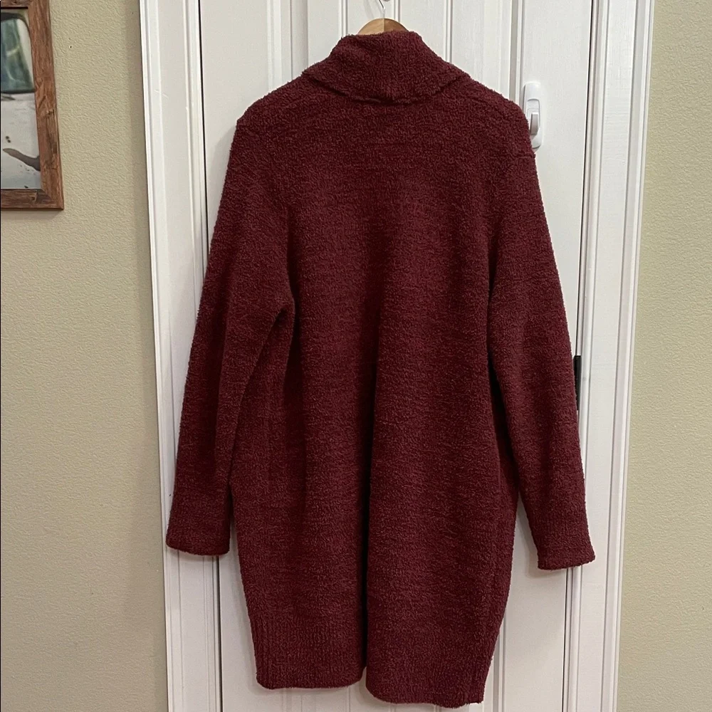 BAREFOOT DREAMS CozyChic Long Maroon Cardigan Size XL